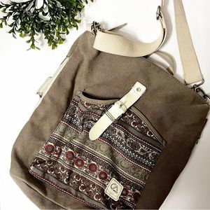 Sonoma| Gray Canvas Backpack/ Crossbody Bag